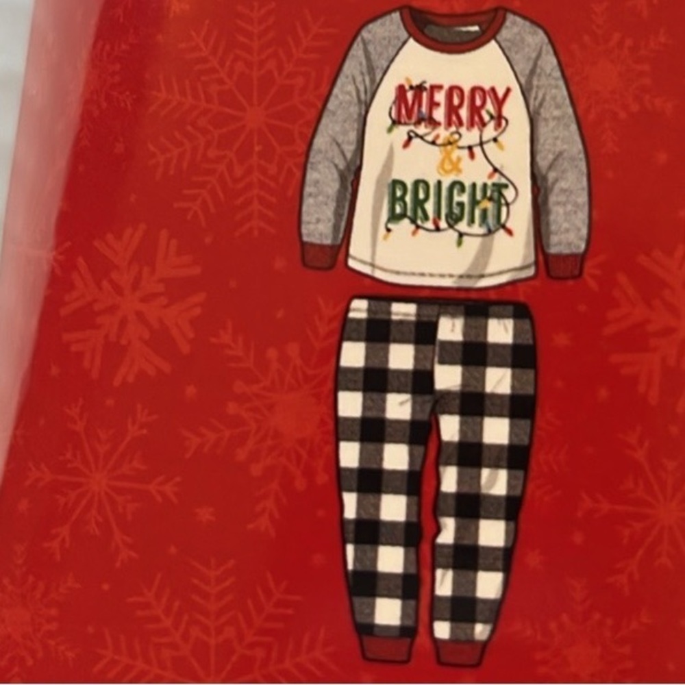 NWT-holiday style-2T-two piece PJ set.Merry & Bright Xmas pajama set.